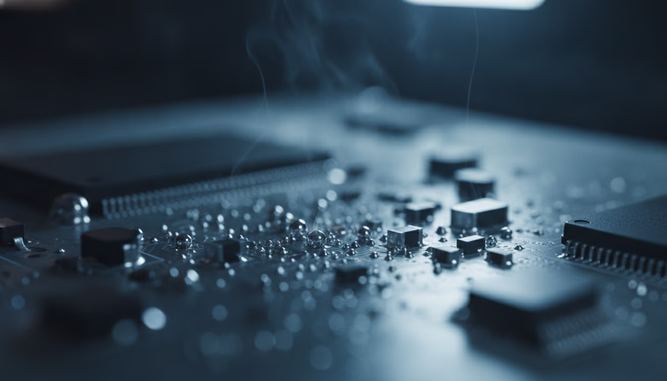 Surface-mount components on a printed circuit board during reflow soldering
